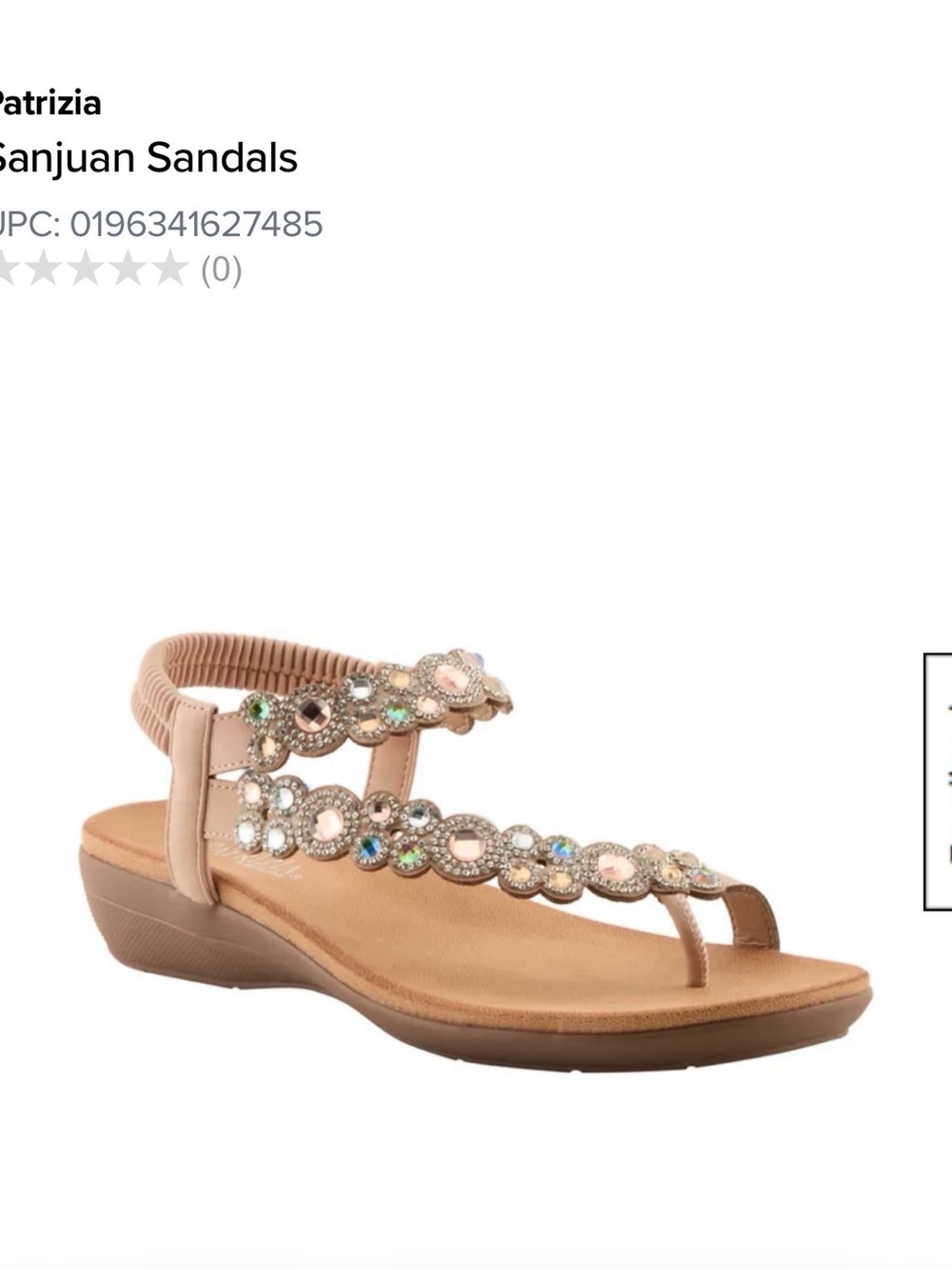 ***ISO*** Sanjuan Nude Jeweled Toe-Loop Sandals